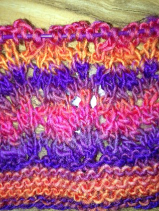 Lace. In stripy wool. Not sure its a winning combination....